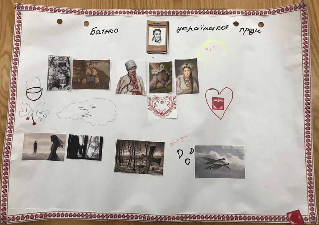 Вивчення в школі повісті Квітки-Основ'яненка "Маруся", дошка настрою, мудборд з української літератури, тексти "нової природи"